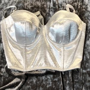 VS long line bustier satin snow shimmer